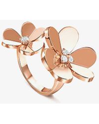 Van Cleef & Arpels - Frivole Between The Finger 18ct Rose-gold And 0.24ct Diamond Ring - Lyst