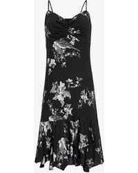 AllSaints - Erica Iona Floral-print Woven Mini Dress - Lyst