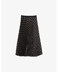 Sandro - Paisley And Dotted High-Rise Woven Midi Skirt - Lyst