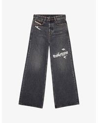 DIESEL - 1996 D-sire Distressed Wide-leg Low-rise Jeans 8 - Lyst