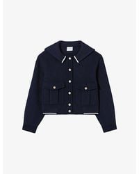 Claudie Pierlot - Sailor-Collar Contrast-Trim Wool-Blend Jacket - Lyst