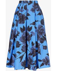Erdem - Floral-print High-rise Cotton Midi Skirt - Lyst