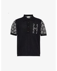 Honor The Gift - Contrast-pattern Short-sleeved Cotton-knit Polo Shirt - Lyst