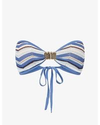 Devon Windsor - Samira Bandeau Knitted Bikini Top - Lyst
