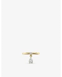 Iphoria - Mini Pierced 18Ct- Vermeil And Pear-Cut Topaz Drop Ring - Lyst