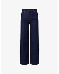 FRAME - Le Slim Palazzo Wide-Leg Stretch-Denim Blend Jeans - Lyst
