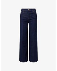 FRAME - Le Slim Palazzo Wide-Leg Stretch-Denim Blend Jeans - Lyst