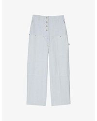 Sandro - Straight-Leg Faded-Wash Denim Jeans - Lyst