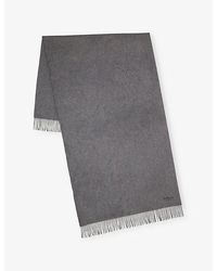 Mulberry - Solid Logo-Embroidered Merino-Wool Scarf - Lyst