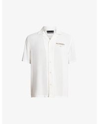 AllSaints - Ouija Logo-Print Short-Sleeve Woven Shirt - Lyst