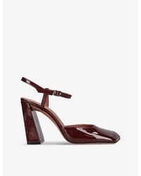 AMINA MUADDI - Charlotte Square-Toe Patent-Leather Heeled Pumps - Lyst