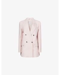 Max Mara - Double-Breasted Wool-Silk Blend Blazer - Lyst