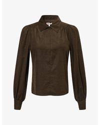 ME+EM - Babycord Balloon-Sleeve Cotton-Blend Blouse - Lyst