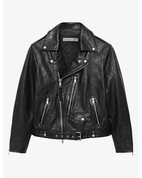 AllSaints - Neo Slim-Fit Leather Biker Jacket - Lyst