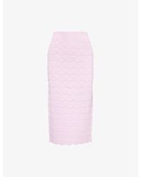 Hervé Léger - Eloise Scalloped Woven Midi Skirt - Lyst