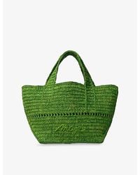 Maje - Brand-Embroidered Raffia Tote Bag - Lyst