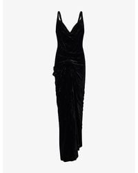 Rick Owens - Strutter Cowl-Neck Velvet Maxi Dress - Lyst