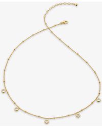 Monica Vinader - Mini Gem 18ct Recycled Yellow-gold Plated Vermeil Sterling-silver And White Topaz Necklace - Lyst