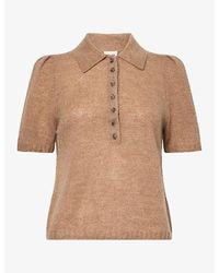 ME+EM - Pouf-Sleeve Knitted Merino Cashmere Silk Top - Lyst