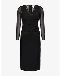 Hervé Léger - The Angela Gathered Stretch-Knitted Midi Dress - Lyst