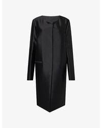 TOTEME - Collarless Tailored Long Silk Coat - Lyst