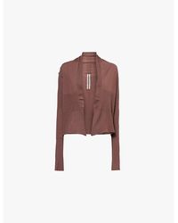 Rick Owens - Relaxed-Fit Long-Sleeve Ribbed Wool Cardigan - Lyst