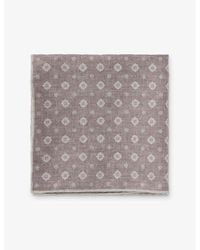 Eleventy - Printed Cotton And Wool Pocket Square - Lyst