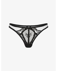 Agent Provocateur - Rozlyn Low-Rise Lace Mesh Thong Xxl - Lyst