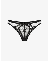 Agent Provocateur - Rozlyn Low-Rise Lace Mesh Thong Xxl - Lyst