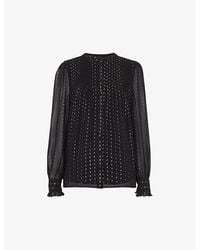 Whistles - Metallic-Stripe Long-Sleeve Woven Shirt - Lyst