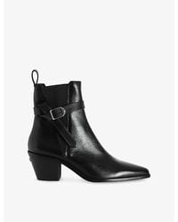 Zadig & Voltaire - Tyler Buckled Leather Heeled Ankle Boots - Lyst