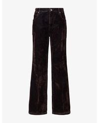 Amiri - Flared-Leg 5-Pocket Flocked Denim Jeans - Lyst