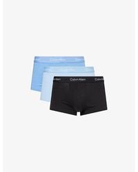 Calvin Klein - Icon Logo-Waistband Pack Of Three Stretch-Cotton Trunks - Lyst