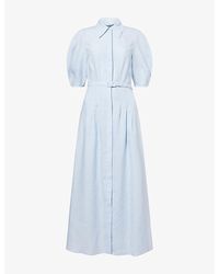 Gabriela Hearst - Maude Belted Linen Shirt Dress - Lyst