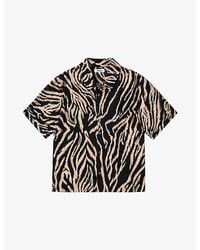 Ro&zo - Zebra-Print Short-Sleeve Woven Shirt - Lyst