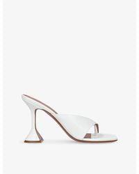 AMINA MUADDI - Shiona 95 Leather Heeled Mules - Lyst
