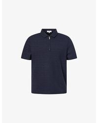 Arne - Cavour Textured Zip Woven Polo Shirt - Lyst