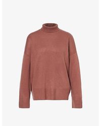 LeKasha - Suede Roll-neck Relaxed-fit Organic-cashmere Knitted Jumper - Lyst