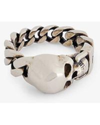 Alexander McQueen - Skull Chain Brass Ring - Lyst