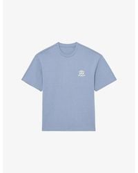 Reiss - Walton Monogram Butter-Print Cotton-Jersey T-Shirt - Lyst