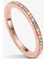 Monica Vinader - Skinny 18ct Rose-gold Plated Vermeil Silver And Gemstone Eternity Ring - Lyst