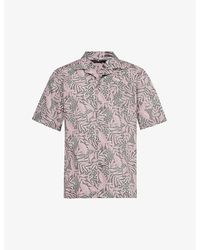 7 For All Mankind - Floral-print Camp-collar Cotton Shirt - Lyst