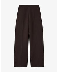 Whistles - Wide-Leg Mid-Rise Stretch-Woven Trousers - Lyst