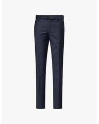 The Kooples - Belted Mid-Rise Slim-Fit Wool Trousers - Lyst