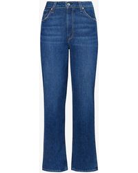 PAIGE - Sarah Straight-leg High-rise Stretch-organic-denim Jeans - Lyst