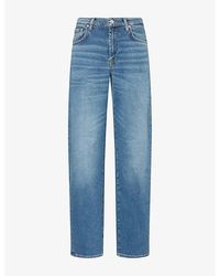 7 For All Mankind - Stovepipe Straight-Leg Denim Jeans - Lyst