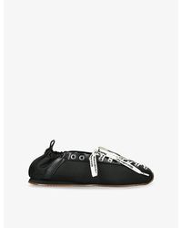 Ganni - Sporty Woven Ballet Flats - Lyst