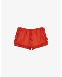 Reiss - Brook Ruffle-Trim Ramie-Blend Shorts - Lyst