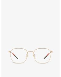 Gucci - gg0681o Rectangle-frame Metal Optical Glasses - Lyst
