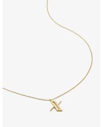 Monica Vinader - Initial X 18Ct-Vermeil Plated 925 Sterling Necklace - Lyst